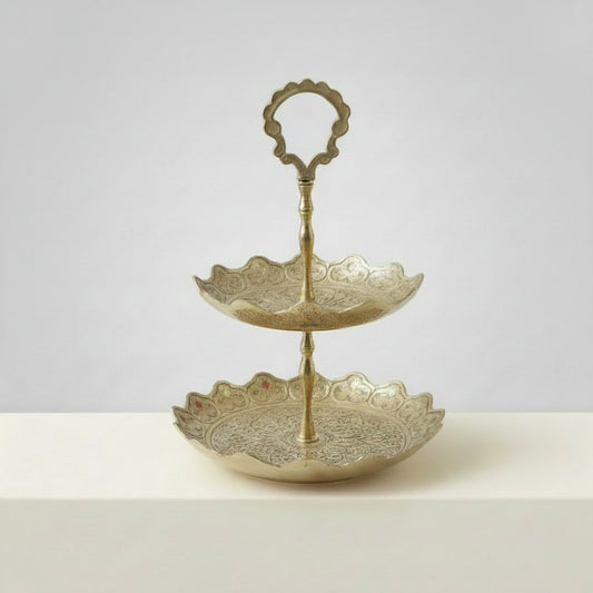 Brass Hand Engraved Fruit Stand