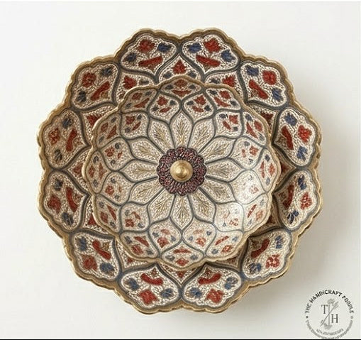 Brass Hand Engraved Fruit Stand