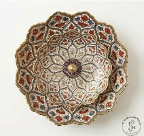 Brass Hand Engraved Fruit Stand
