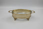 Brass oval casserole with hand-pierced jali lattice work and clear glass insert — heritage Indian serveware