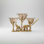 Aluminum Vantara Elephant & Banana Tree Centerpiece – Tall