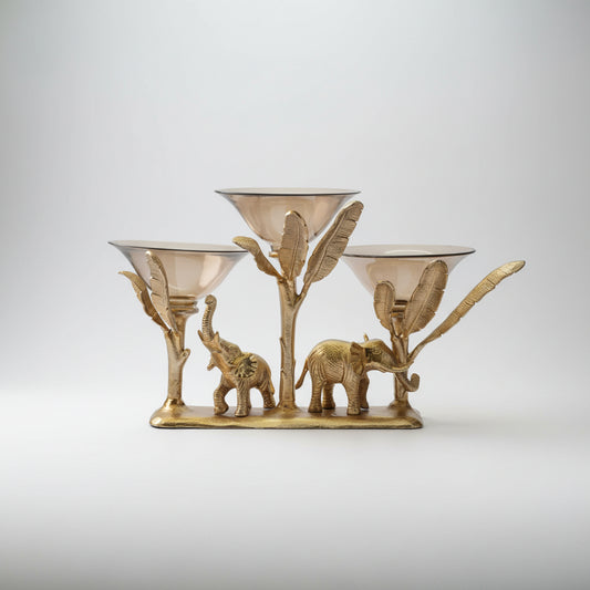 Aluminum Vantara Triple-Bowl Centerpiece