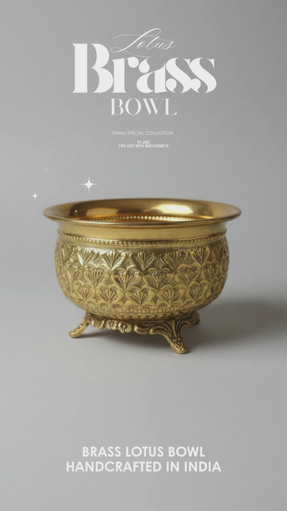 Brass Footed Lotus Bowl
